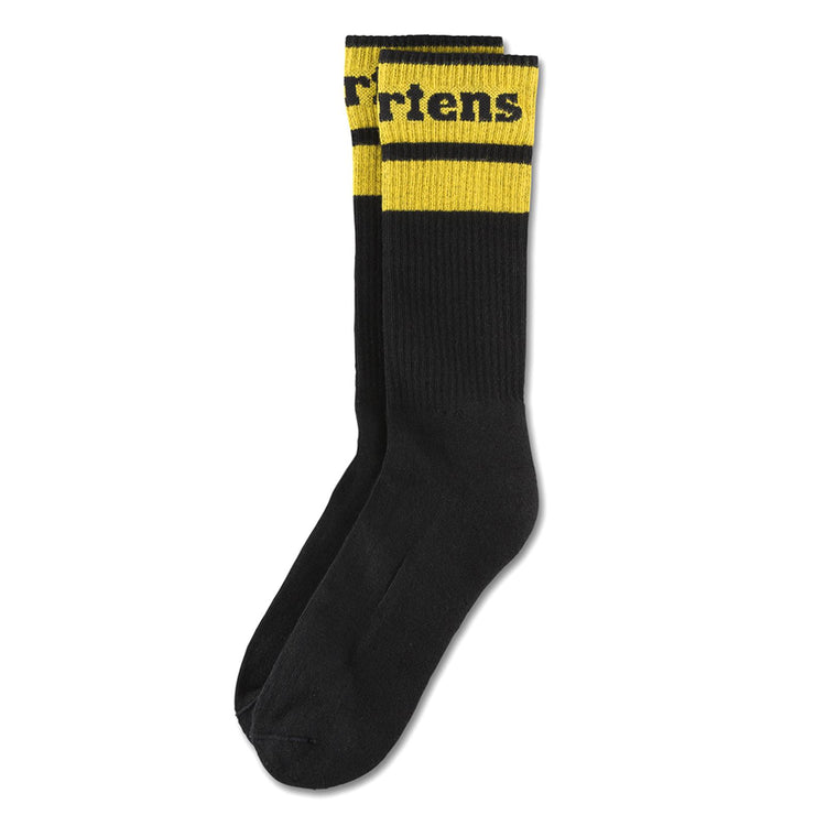 Athletic Black / Yellow / White Logo Socks DMCAC681001  DR.MARTENS 