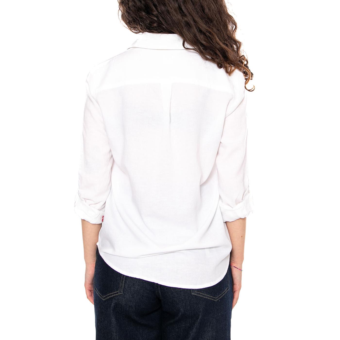 Elaine Utility Shirt - Bright White Cotton Linen - Camicia Donna Bianca 005NJ 0002 LEVIS 