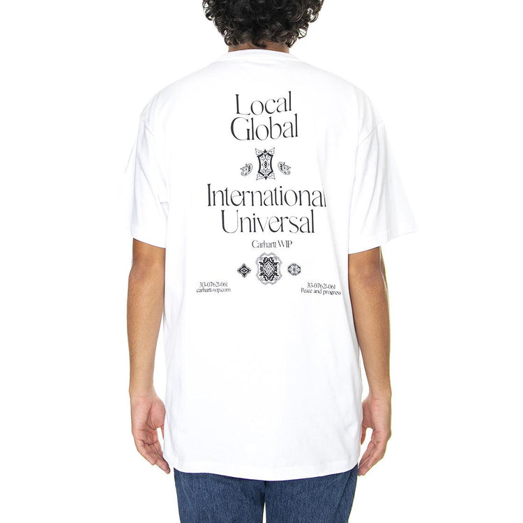 S/S Local Pocket T-Shirt White / Black - Maglietta Girocollo Uomo Bianca I030672-00AXX  CARHARTT WIP 