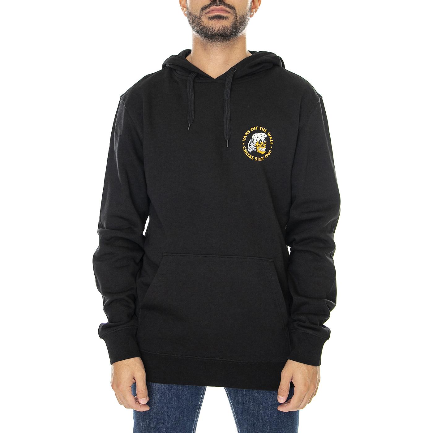 Beer Skull Po Black - Felpa con Cappuccio Uomo Nera VN0A7PXWBLK1  VANS 