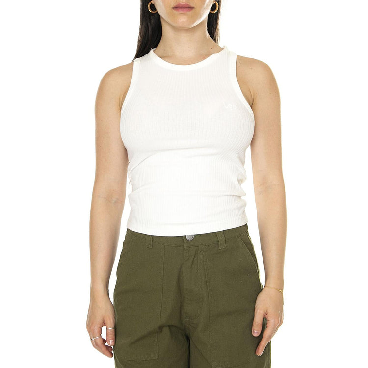 Ribber Tank Ecru - Canotta Donna Bianca 112350212  LEE 