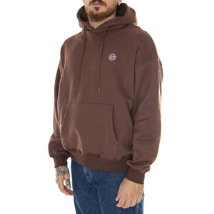 Logo Embroidery Hoodie Brown - Felpa con Cappuccio Uomo Marrone Logo Embroidery Hoodie Brown  FUNKY 
