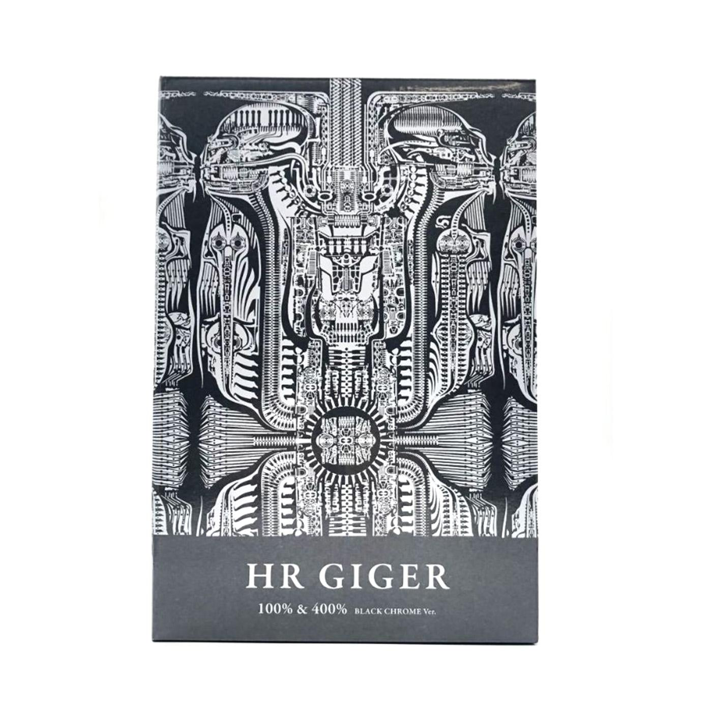 Be@rbrick H.R. Giger Black Chrome Version 100% & 400% - Toy Multicolore MDTGIGER  MEDICOM TOY 