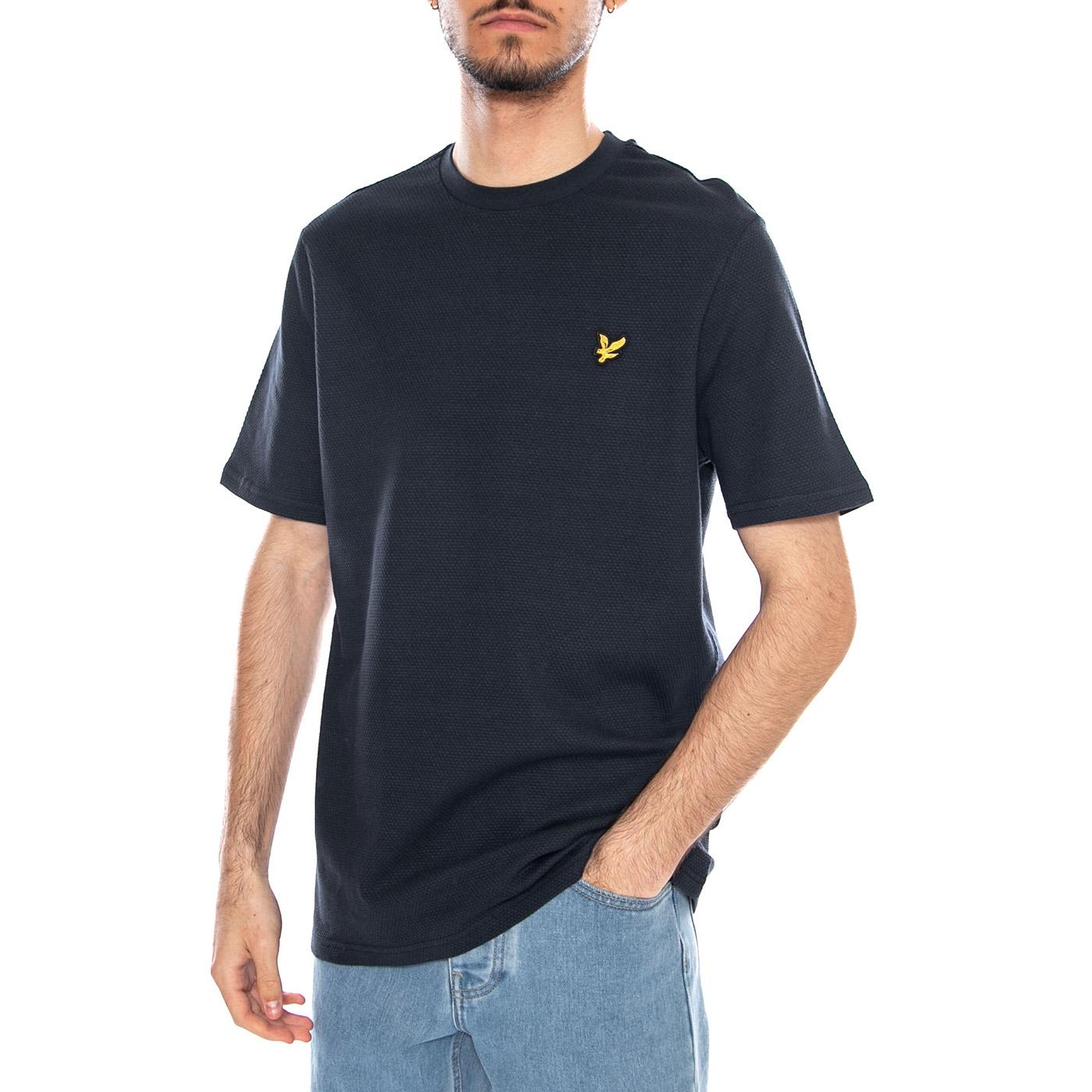 Popcorn Jacquard T-shirt Navy Blue - Maglietta Girocollo Uomo Blu TS2406V Z27 LYLE & SCOTT 