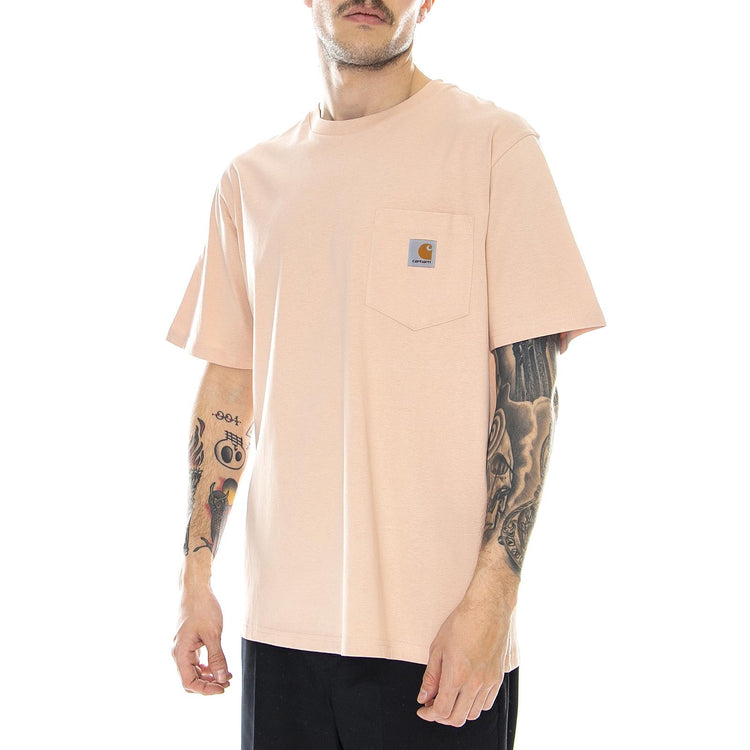 S/S Pocket T-Shirt Powdery - Maglietta Girocollo Uomo Rosa I022091.08T.00.03  CARHARTT WIP 