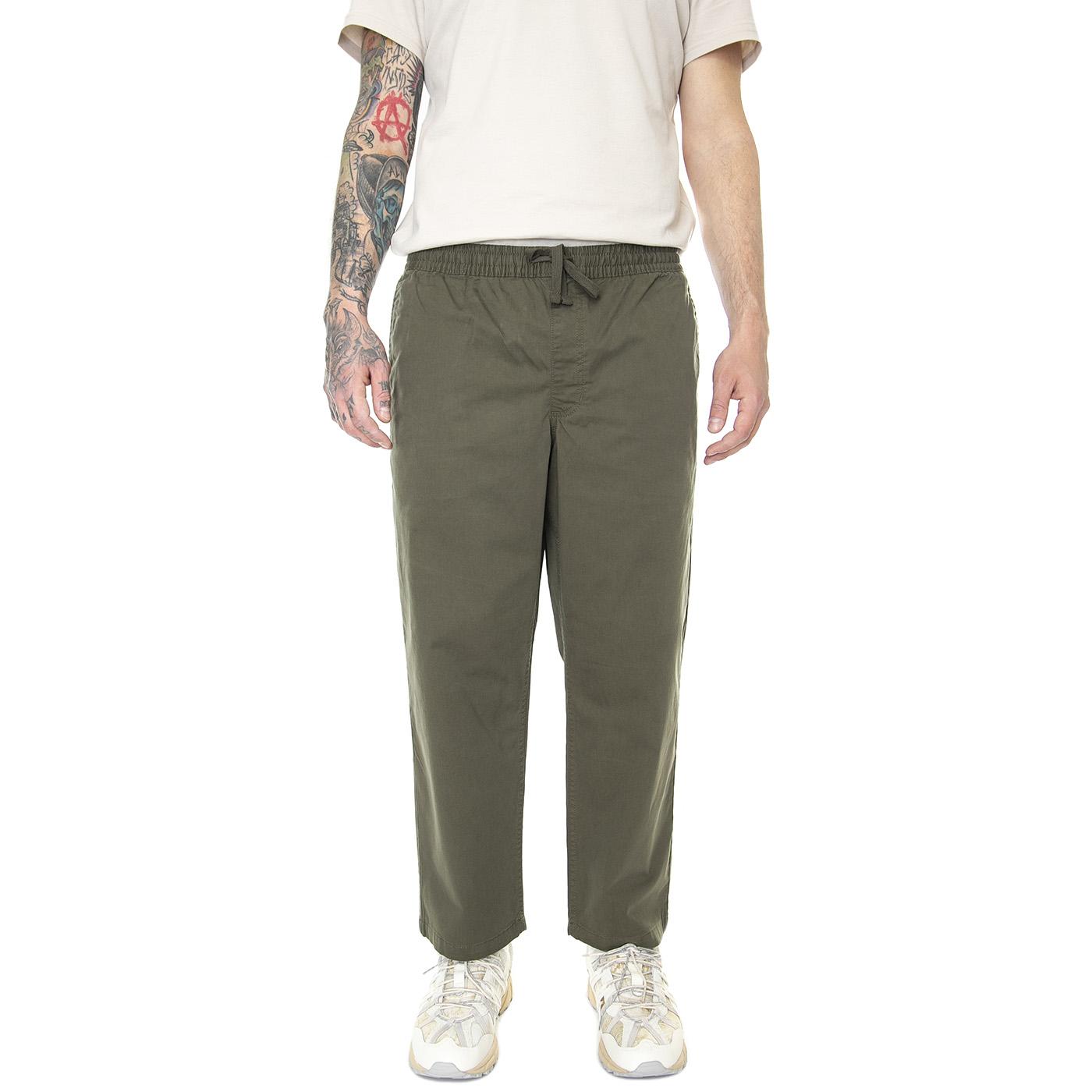 Range Loose Cropped Elastic Waist Pant Grape Leaf - Pantaloni Uomo Verdi VN0005ZDKCZ1  VANS 