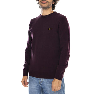 Mens Lambswool Blend Crew-Neck Jumper - Burgundy Marl - Maglione Girocollo Uomo Bordeaux KN921VF-Z638  LYLE & SCOTT 