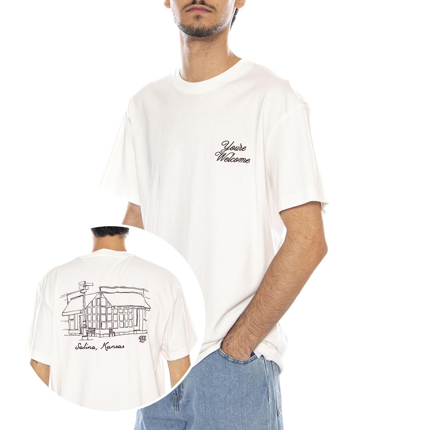 Relaxed Graphic Tee Ecru - Maglietta Girocollo Uomo Crema 112370514  LEE 