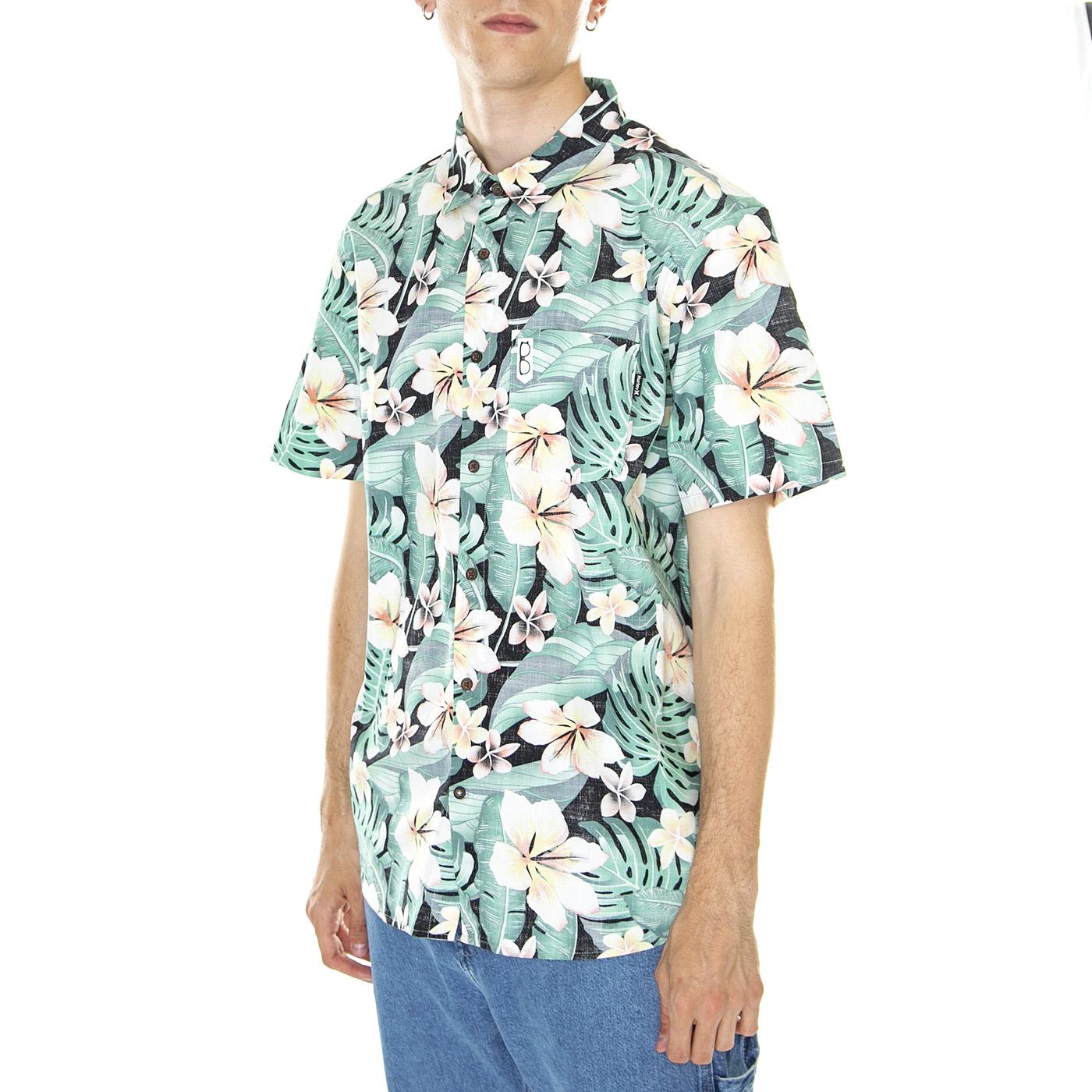 M' Cabana SS Oil Grey Shirt - Camicia Maniche Corte Uomo Multicolore CZ6646-H013  HURLEY 