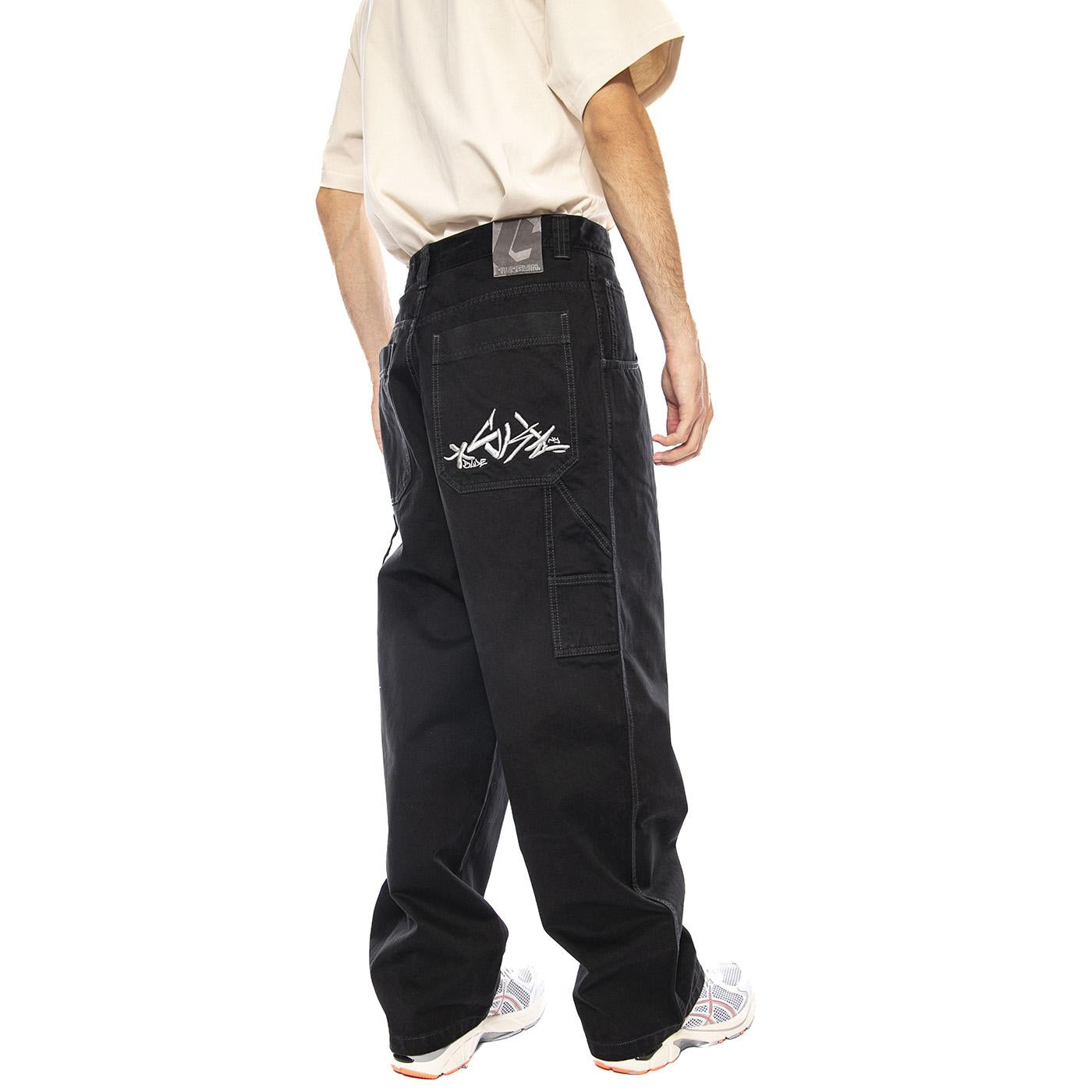 Baggy T. Gabardina Col. Tinto Nero - Pantaloni Uomo Neri R.BIANCO-L-CAMA-00N . BLUESKIN 