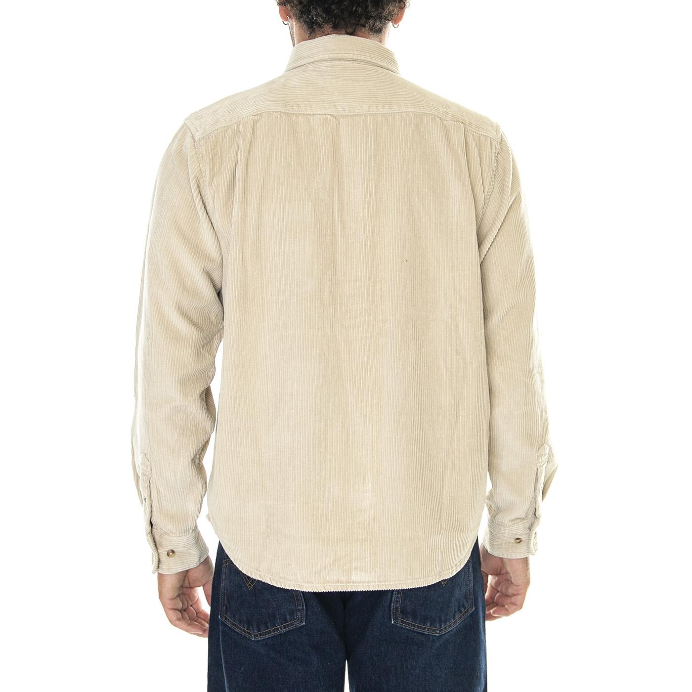 M' Miles Woven LS SIlver Grey Shirt - Camicia in Velluto Uomo Beige 181200372-SIG  OBEY 