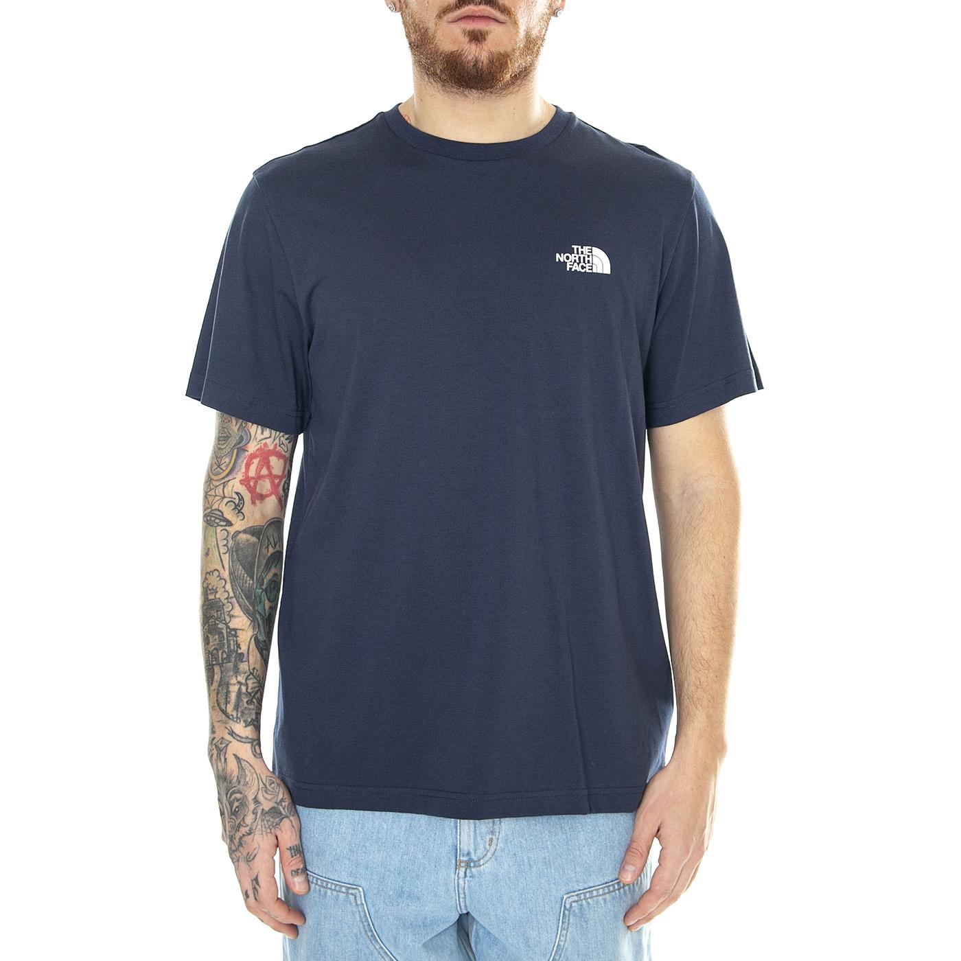 M S/S Simple Dome Tee Tnf Navy - Maglietta Girocollo Uomo Blu NF0A87NG8K21  THE NORTH FACE 
