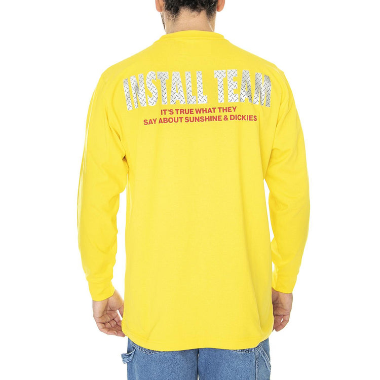 Nys LS Yexas Crew Tee Dark Yellow - Maglietta Maniche Lunghe Uomo Gialla DK0A4Y4GD621  DICKIES 