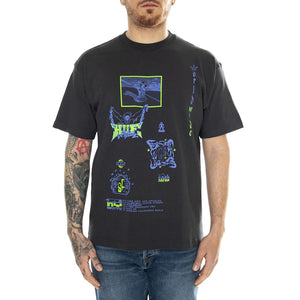 Zine S/S Washed Tee Washed Black - Maglietta Girocollo Uomo Nera TS02172-WABLK  HUF 