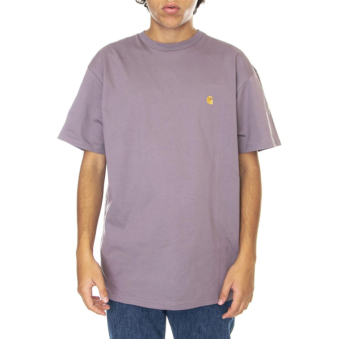 S/S Chase T-Shirt Misty Thistle / Gold - Maglietta Girocollo Uomo Viola I026391-0XVXX  CARHARTT WIP 