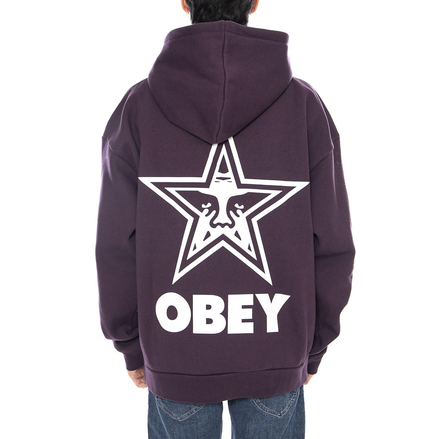Bold Star Extra Heavy Hoof Fleece Plum Perfect - Felpa con Cappuccio Uomo Viola 112470224 PLP OBEY 