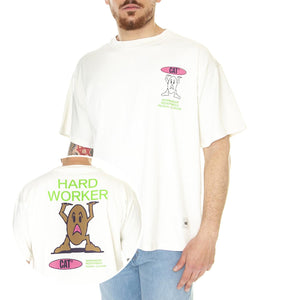 Hard Worker T-Shirt Bone - Maglietta Girocollo Uomo Beige 6010077-11-4300  CAT 
