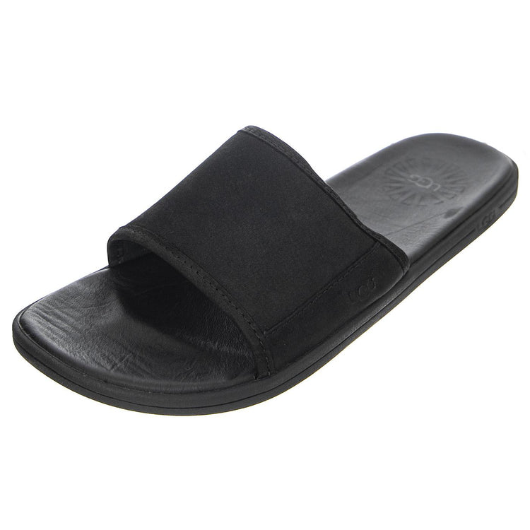 Seaside Slide Black Leather - Sandali Uomo Neri UGMSEASBK1117656M  UGG 