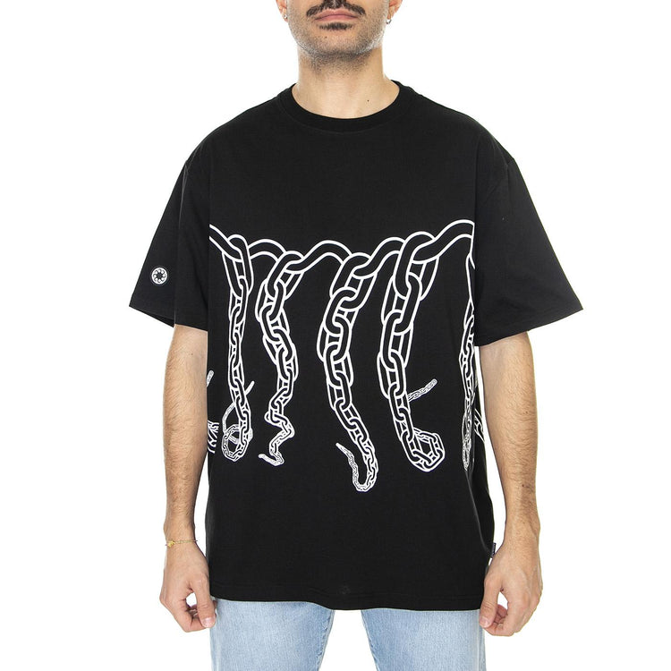Octopus Chain Tee Black - Maglietta Girocollo Uomo Nera 23SOTS32-BLACK  OCTOPUS 
