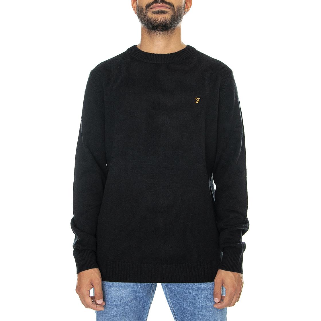 Birchall Crew Sweat Black - Maglione Girocollo Uomo Nero F4GFB042-010  FARAH 