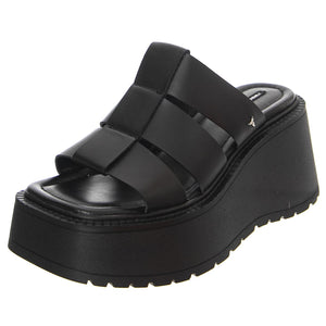 Capricorn Black Leather - Sandali Donna Neri WSSCAPRICORN-BLA  WINDSOR SMITH 