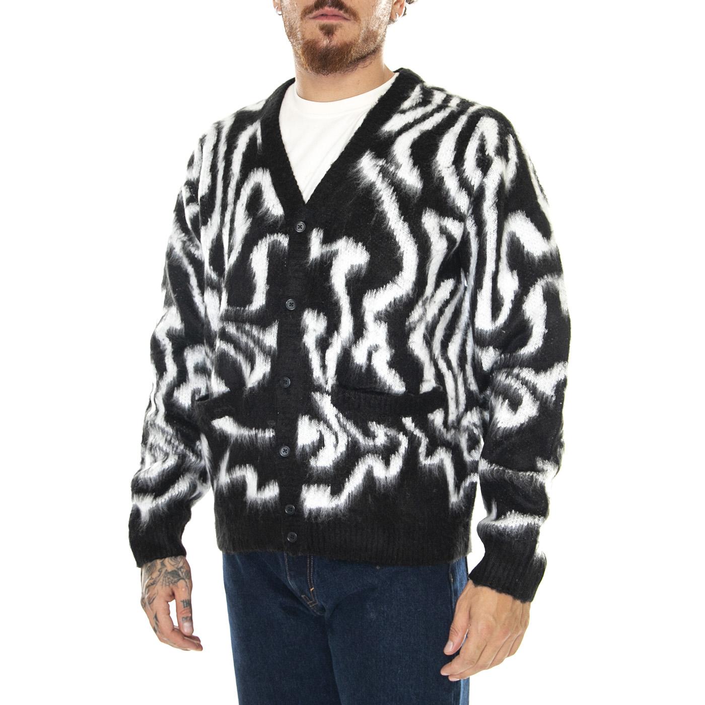 M' Pally Cardigan Black / Multi - Cardigan Uomo Nero / Multicolore 151010034-BKM  OBEY 