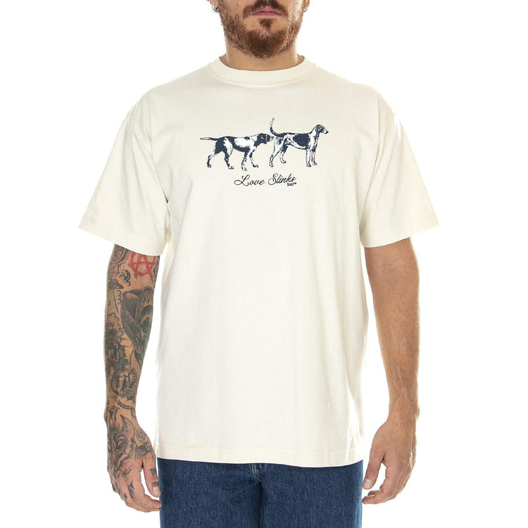 Love Stinks S/S Tee Bone - Maglietta Girocollo Uomo Beige TS02090-BONE  HUF 