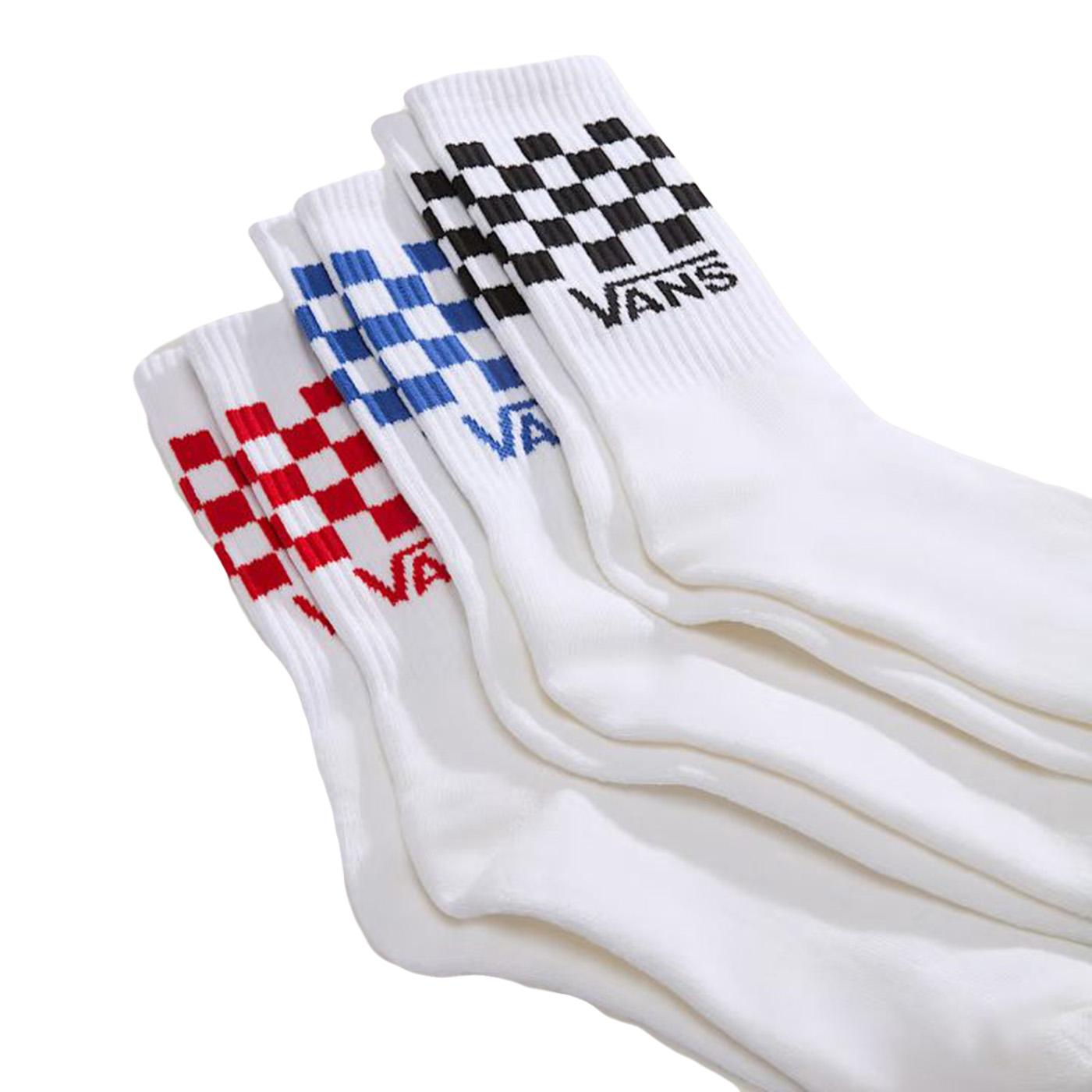 Classic Check Crew White - Set 3 Paia di Calzini Bianchi VN000QBU WHT1 VANS 