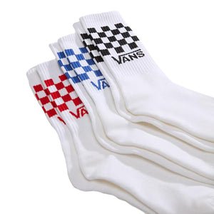 Classic Check Crew White - Set 3 Paia di Calzini Bianchi VN000QBU WHT1 VANS 