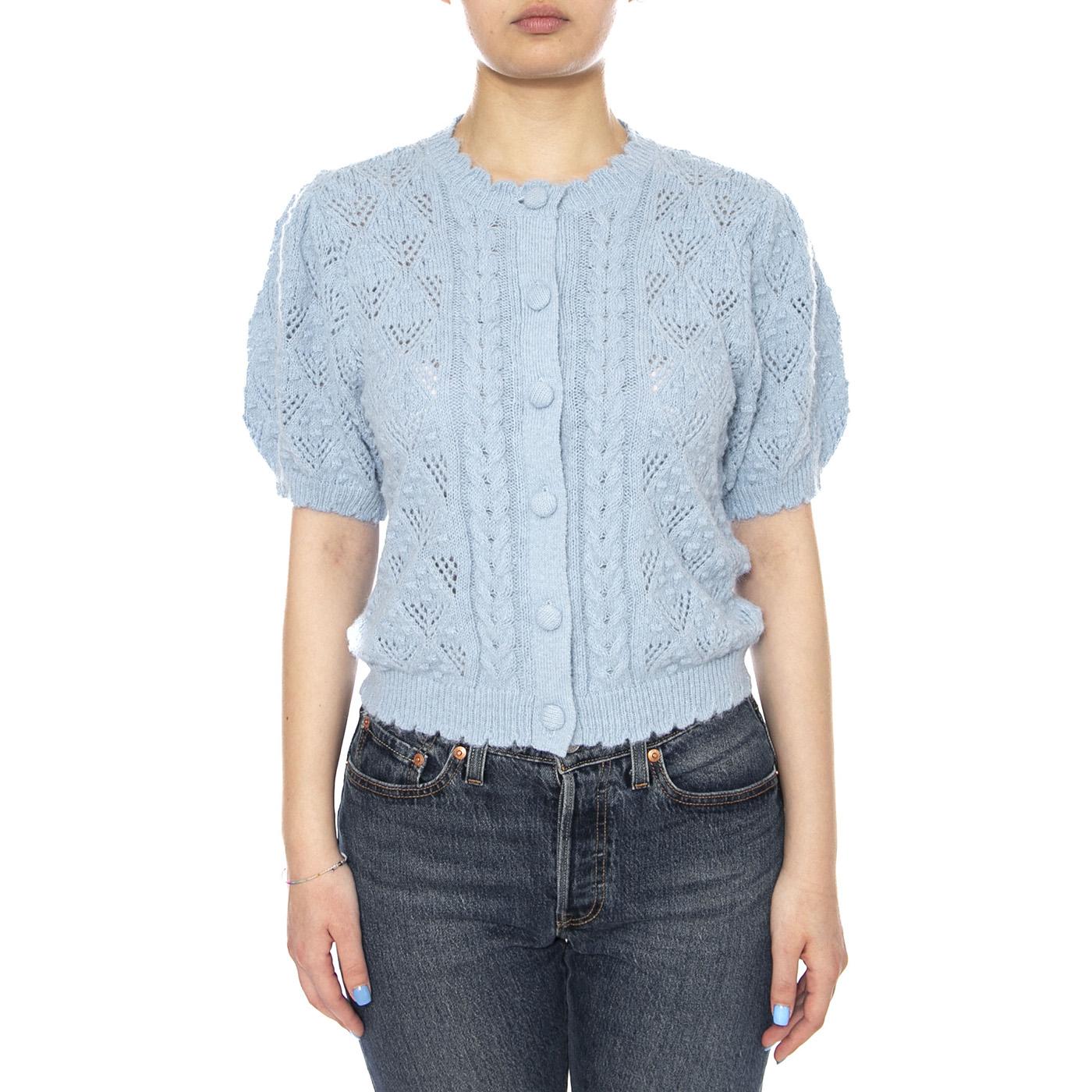 Pauline Pointelle Ss Cardi - Glacier Lake Novelty Stitch - Cardigan Maniche Corte Donna Verde 005A8 0001 LEVIS 