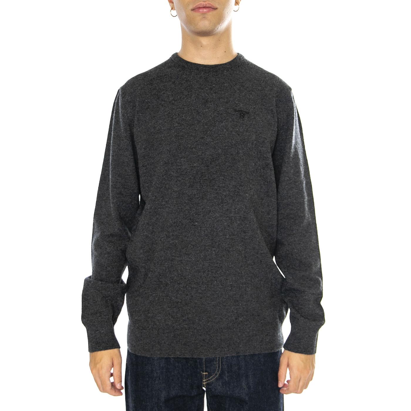 Essential L/Wool Crew Neck Charcoal - Maglione Girocollo Uomo Grigio MKN0345-CH51  BARBOUR 
