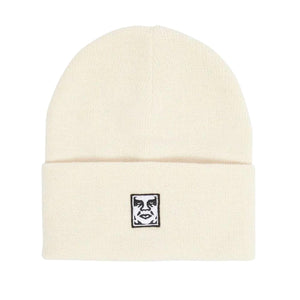 Icon Patch Cuff Beanie Unbleached - Cappellino a Cuffia Bianco 100030198-UBL  OBEY 