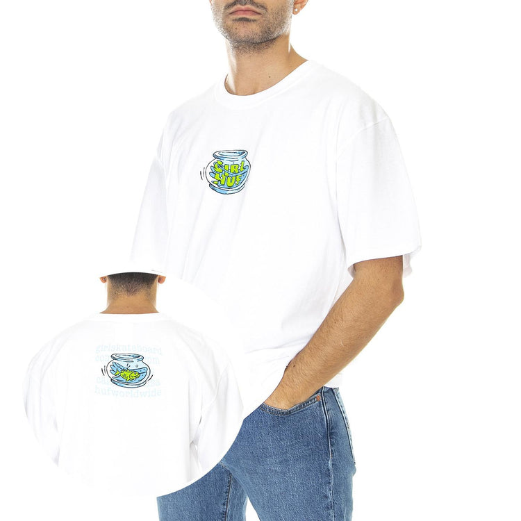 Fish Bowl S/S Tee White - Maglietta Girocollo Uomo Bianca TS02049-WHITE  HUF 