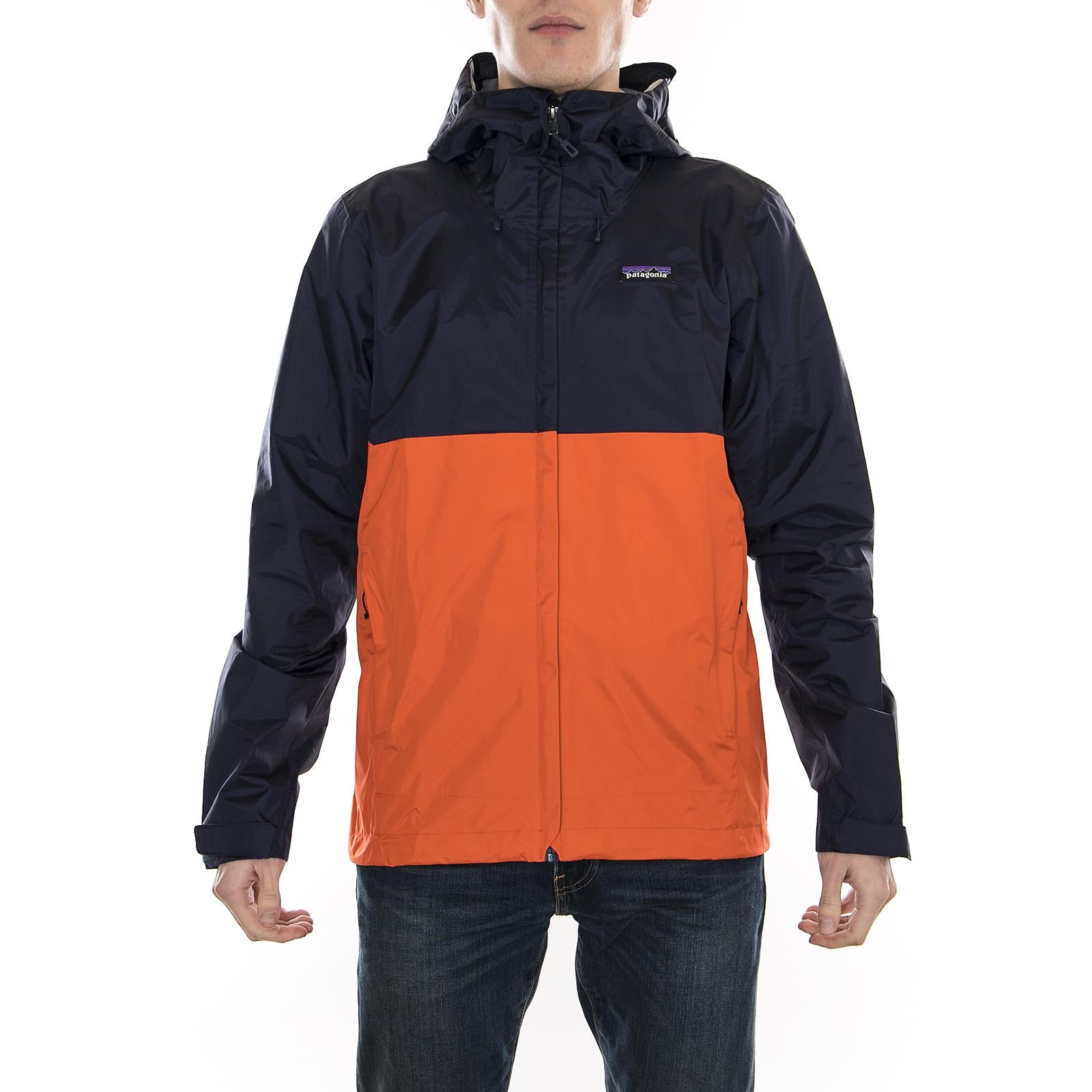 M s Torrentshell Jkt Navy Blue w/Paintbrush Red 83802-NPTR  PATAGONIA 