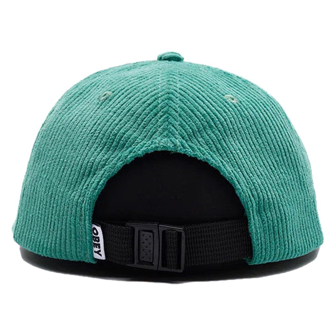 Bold Cord 6 Panel Strapback Jade - Cappellino con Visiera in Velluto Verde 100580317-JAD  OBEY 