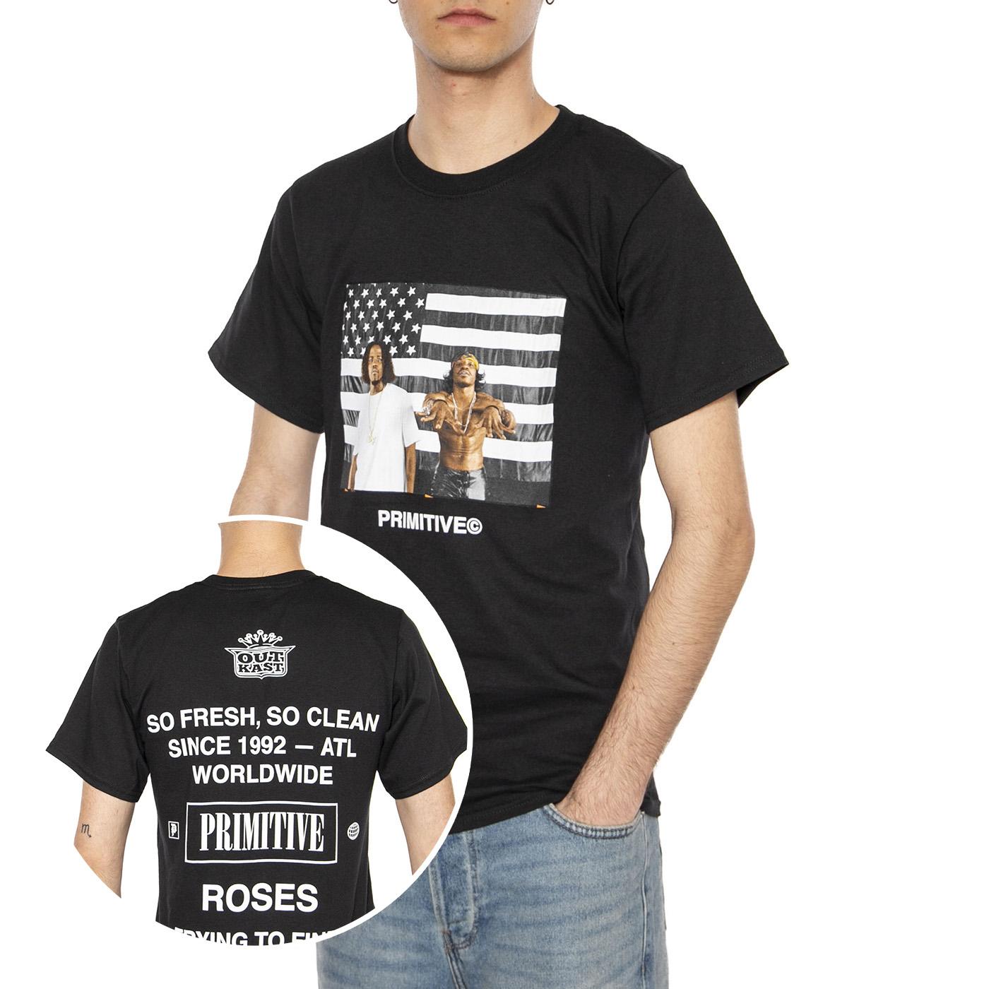 Primitive Stripes Tee Black - Maglietta Girocollo Uomo Nera PAPHO2430-BLK  PRIMITIVE 