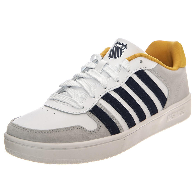 Court Pasilades White / Navy / Gold Shoes - Scarpe Stringate Profilo Basso Uomo Bianche / Multicolore 06931-856-M  K-SWISS 