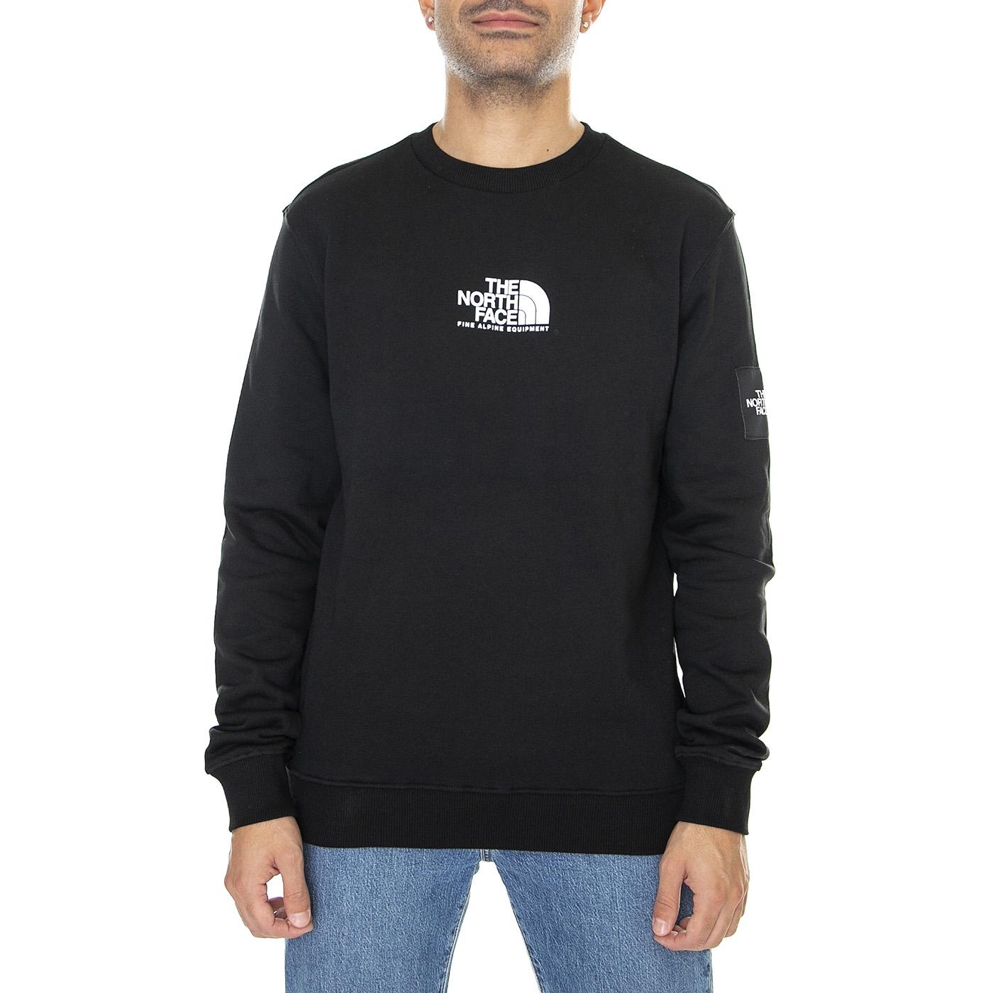 M Seasonal Fine Crew Tnf Black - Felpa Girocollo Uomo Nera NF0A7X36JK31  THE NORTH FACE 