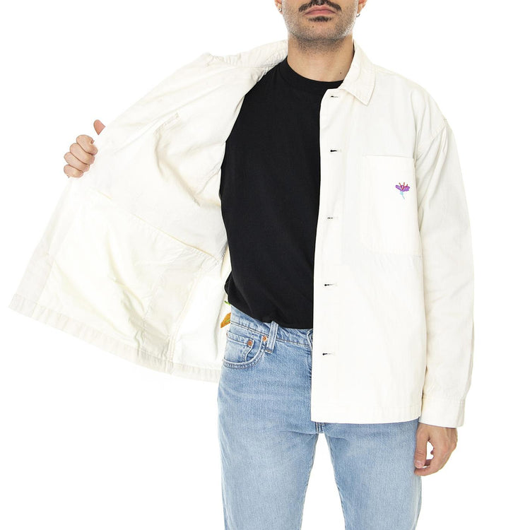 Contrast Shirt Jacket Unbleached - Giacca Estiva Uomo Bianca 121160042-UBL  OBEY 