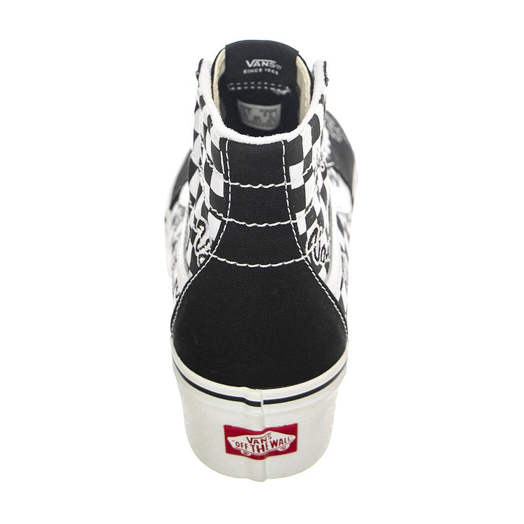 UA SK8-Hi Tapered Stackfo Black / White - Scarpe Stringate Profilo Alto Donna Nere / Checkerboard / Multicolore VN0A5JMK6BT1  VANS 