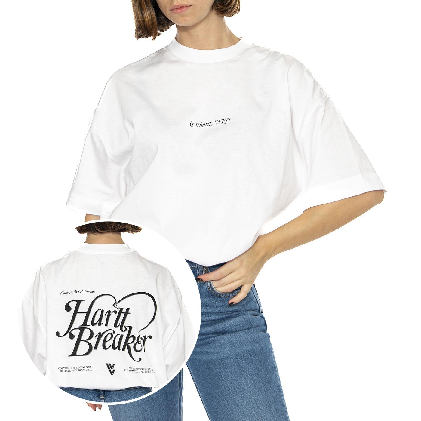 W' S/S Harttbreaker T-Shirt White - Maglietta Girocollo Donna Bianca I034399.02XX  CARHARTT WIP 