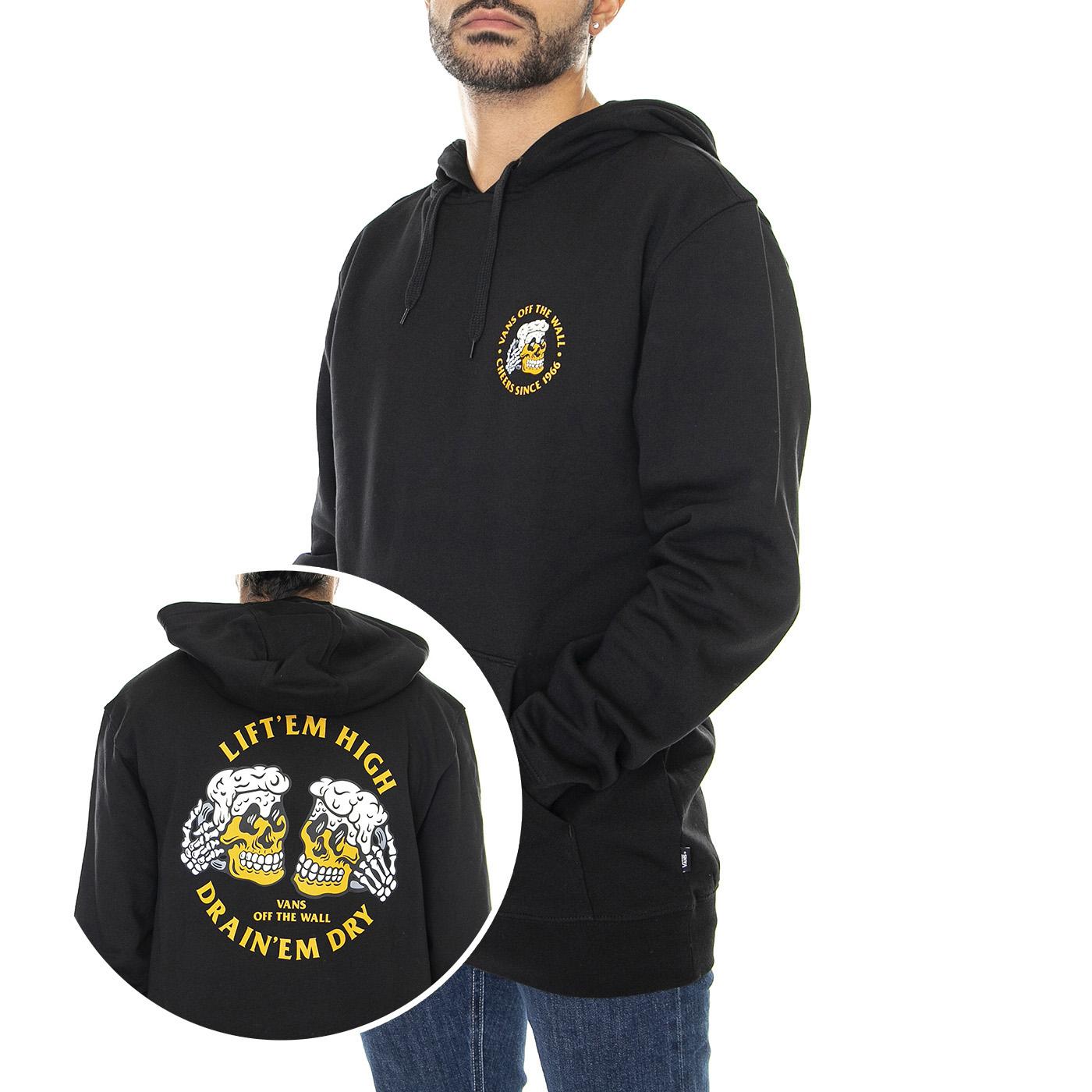 Beer Skull Po Black - Felpa con Cappuccio Uomo Nera VN0A7PXWBLK1  VANS 