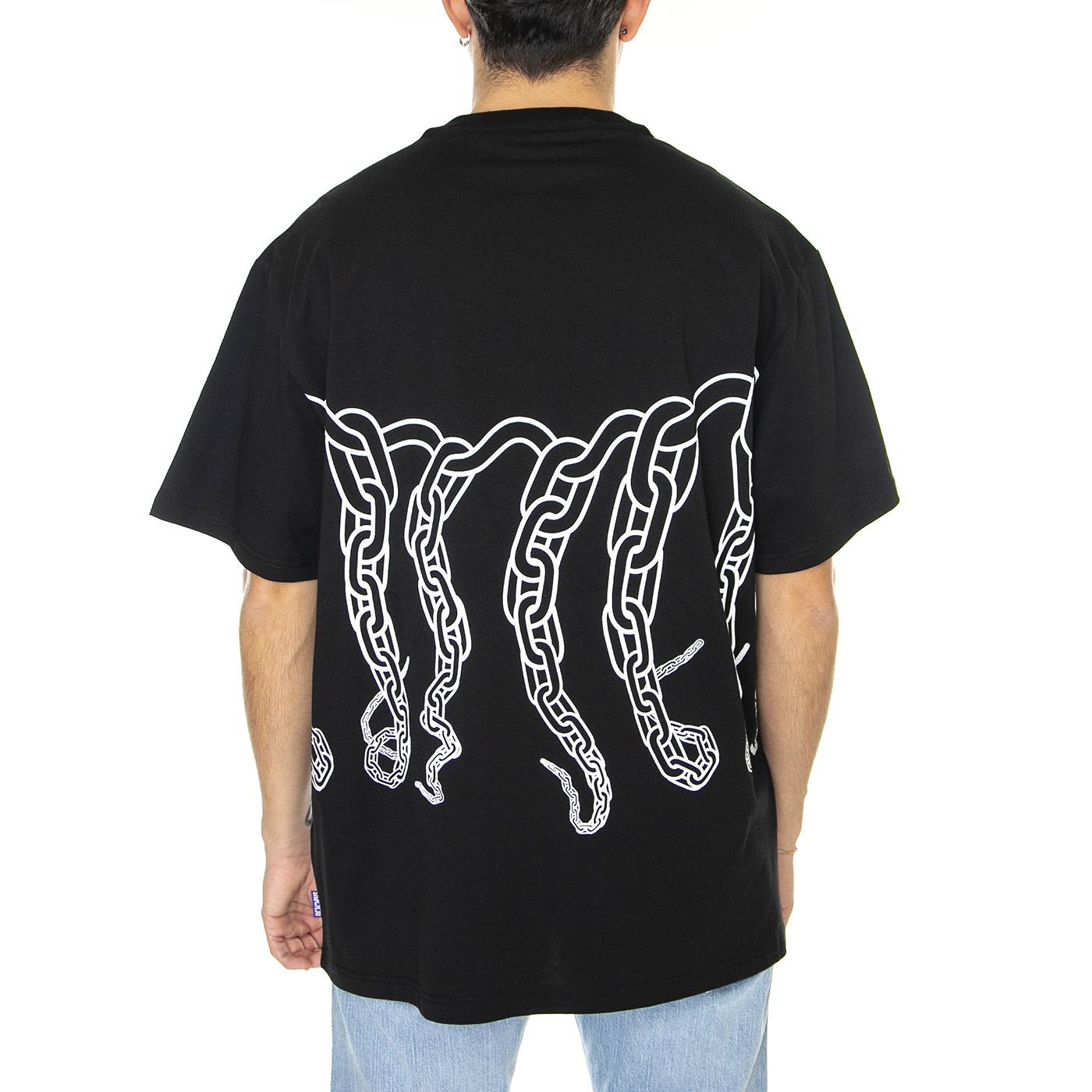 Octopus Chain Tee Black - Maglietta Girocollo Uomo Nera 23SOTS32-BLACK  OCTOPUS 