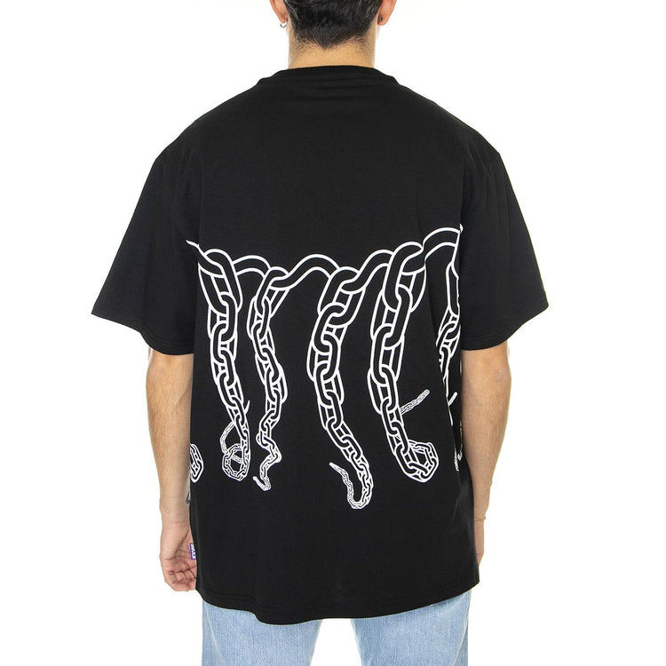 Octopus Chain Tee Black - Maglietta Girocollo Uomo Nera 23SOTS32-BLACK  OCTOPUS 