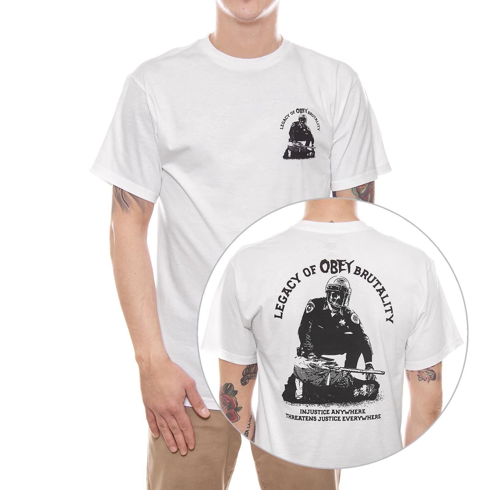 OBEY LEGACY OF BRUTALITY PREMIUM S/S TEE WHITE 165361360-WHT  OBEY 