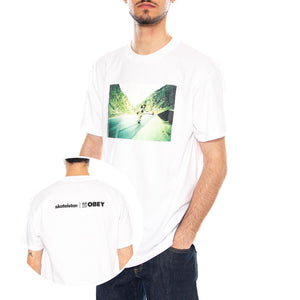 Skateistan / Obey Photo Tee White - Maglietta Girocollo Uomo Bianca 165264403 WHT OBEY 