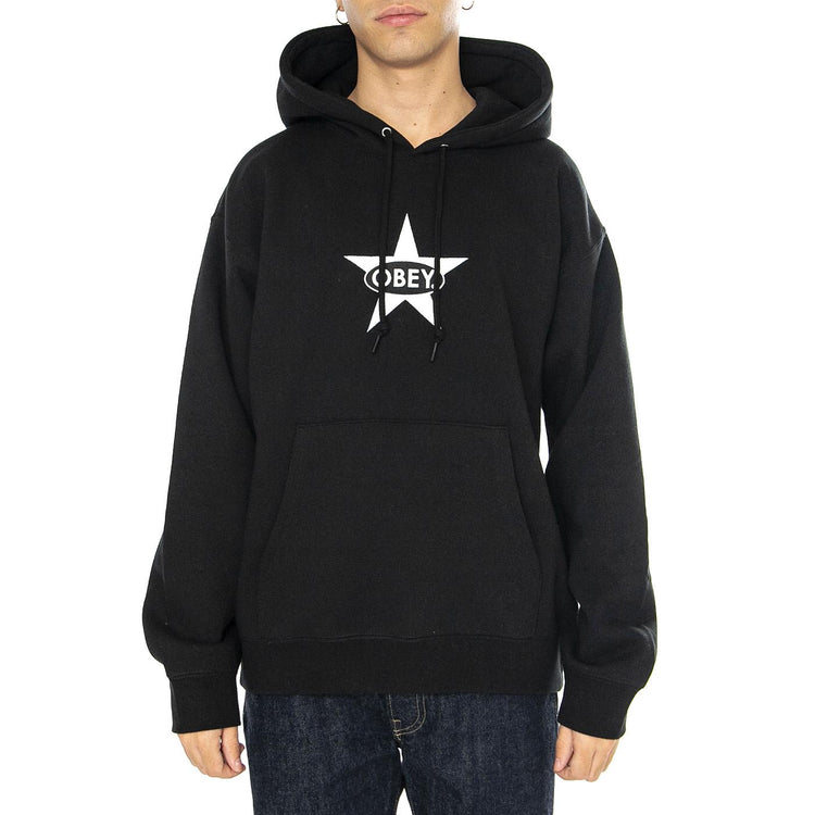 Empire Hood Fleece Black - Felpa Uomo Nera 112470222-BLACK  OBEY 