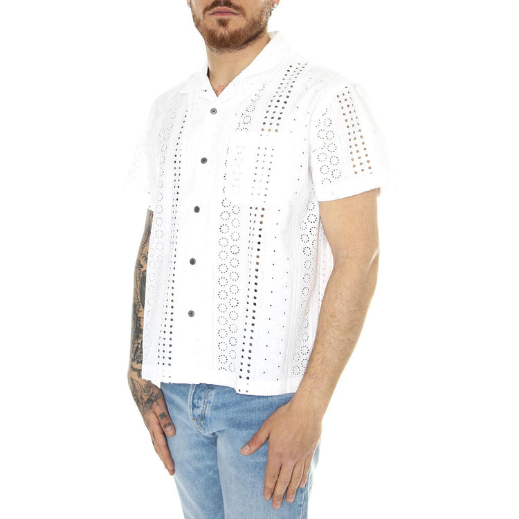 Sunday Woven S/S White - Camicia Maniche Corte Uomo Bianca 181210403-WHT  OBEY 