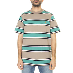 Alva Wide Stripe SS Tee Smoky Brown - Maglia Girocollo Uomo Multicolore F4KSD014-258  FARAH 