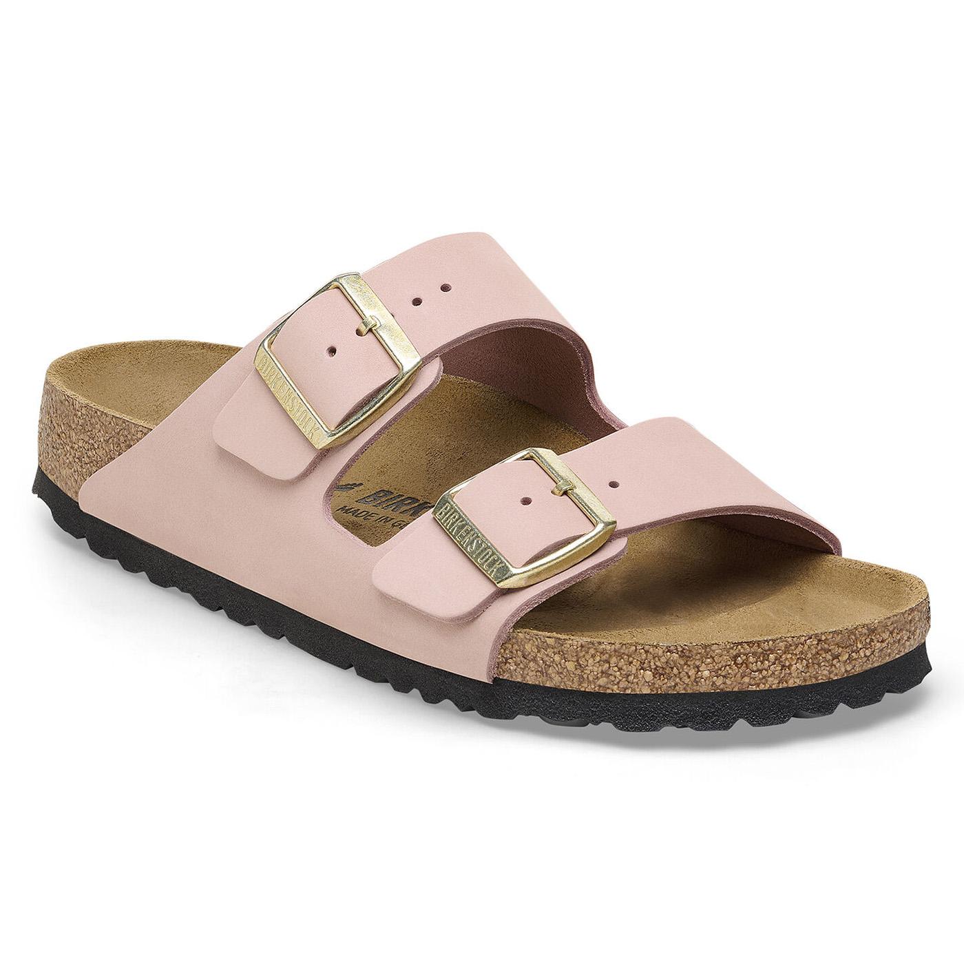 Arizona Bs Soft Pink Nubuck Leather Narrow Fit - Sandali Donna Rosa - Calzata Stretta 1026684  BIRKENSTOCK 